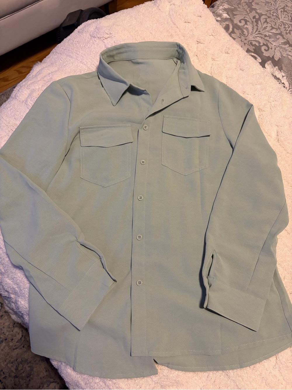S | Light Sage Button-Up Shirt